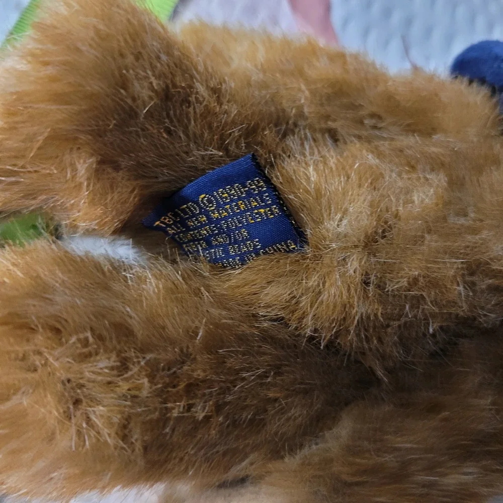 Boyds Collection Teddy Bear Plush Brown Mohair Style Blue Hat Pink Ribbon 8 inch